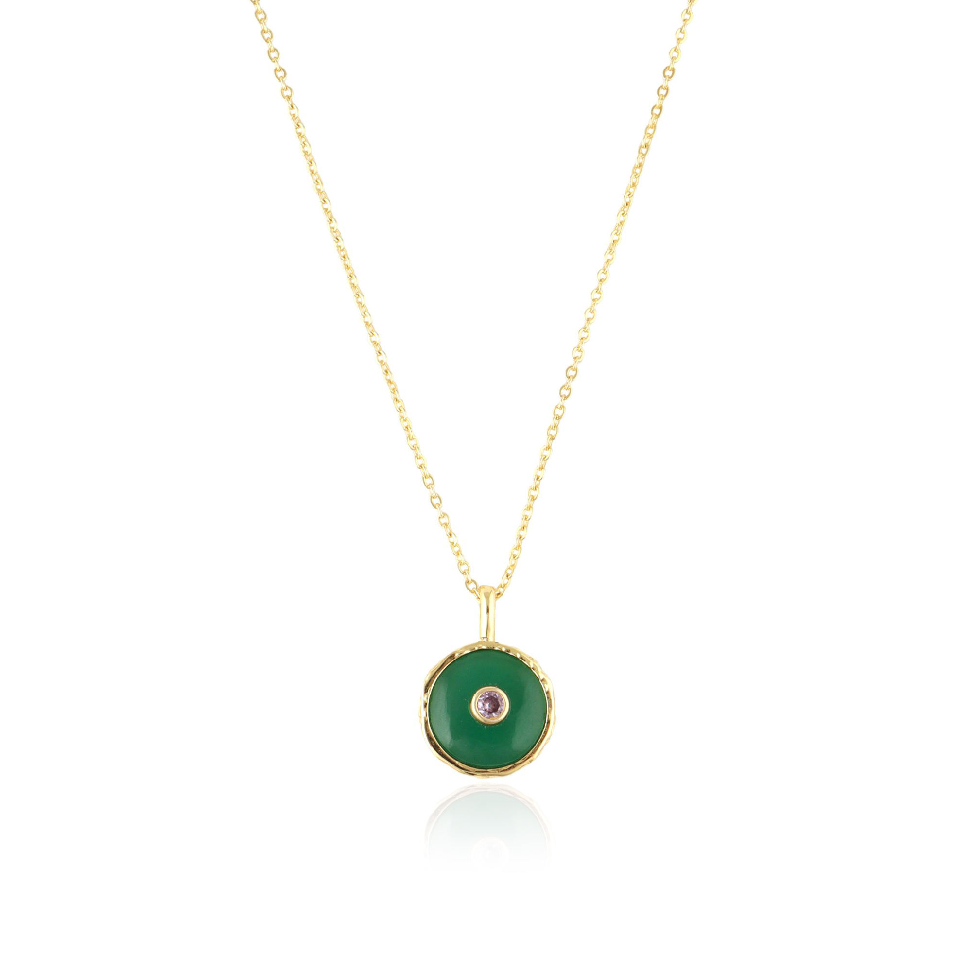 Onyx vert et CZ violet