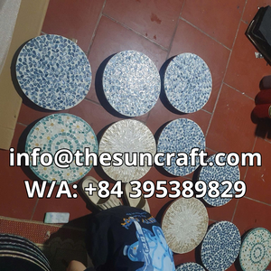 Premium Rattan Table Mat, Nacre Shell Inlay, Vietnam Handmade Woven <b>Placemat</b> for Holiday Dinner - Product Image 3