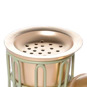 Juego de incensarios metálicos de diseño de jaula al por mayor, de lujo, en oro y verde salvia, con tarro de almacenamiento y bandeja a juego. - Product Image 6