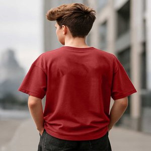 เสื้อยืดผู้ชายสีพื้น คอกลม แขนครึ่ง ผ้าฝ้ายออร์แกนิค 100% ผลิตในอินเดีย ความยาวปกติ เนื้อผ้านิตเนื้อนุ่ม โลโก้ด้านหน้า - Product Image 3