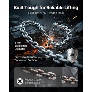 Polipasto de Cadena Manual de Alta Resistencia, Capacidad de 1-1/2T/3300LBS, Elevación de 20 Pies, Cadena de Acero Aleado G80, Freno Mecánico de Doble Trinquete, 360 - Product Image 4