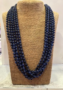 Collar de Bisutería Clásico Largo para Mujer, Hecho a Mano, Chapado en Oro, con Cuentas de Hueso y Múltiples Hilos, Ideal para Fiestas - Product Image 4