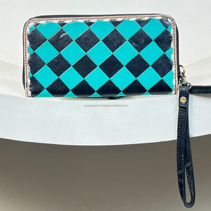 2025 venta al por mayor bolso personalizado con flecos y cartera de mano elegante Vintage a cuadros de cuero cartera conjuntos de 2 piezas para mujeres - Product Image 6