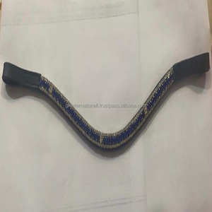 Qualité supérieure-3 rangées-bande de sourcil Bling-bande de sourcil de cheval en forme de U-cristaux argentés et bleus-bande de sourcil mega bling personnalisée - Product Image 2