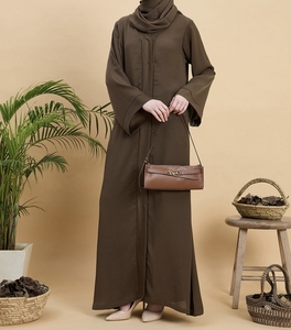 2026 New Style Modest Abaya Robe Islamic Clothing Front Open Muslim Women Long Dress Polyester Floral V Neck Gulf Clothing - Product Image 3