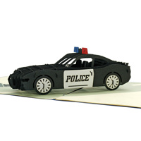 Modelo de coche de papel 3D personalizado para tarjeta de felicitación