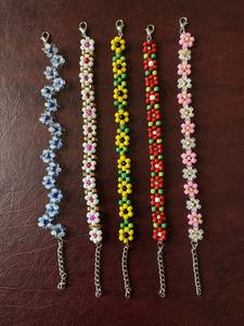 Handmade <b>Cute</b> Floral Seed Beaded <b>Bracelet</b> For Daily Wear Wedding Gift Adjustable Customized Geometric Wristband Fashion Jewelry - Product Image 6