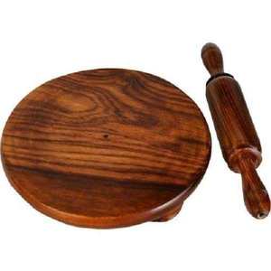 Juego de Rodillo y Tabla para Amasar de Madera Estilo Tradicional, Chakla Belan, para Cocina India, Preparación de Roti y Chapati - Product Image 5
