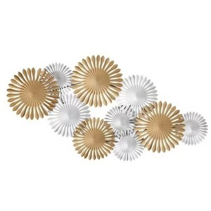 Modern Metal Wall Sculpture Circular Abstract Geometric Design Home Decor Living Room Art Multi-piece Package - Product Image 3