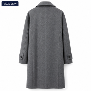 Manteau long croisé sur mesure pour homme, manteau d'hiver haut de gamme, fabricant OEM ODM en gros sous marque privée - Product Image 2