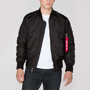 Blouson aviateur coupe-vent chaud sur mesure avec fermeture éclair et col montant, poches sur les manches – Vente en gros - Product Image 3