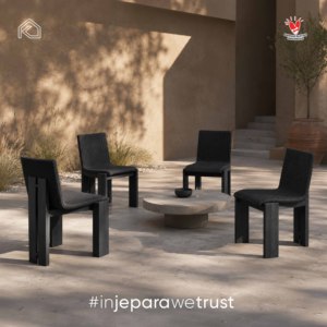 Silla de Jardín Moderna de Ratán Negro para Exteriores, Diseño Minimalista, Muebles Duraderos para Patio, Hechos a Mano en Indonesia - Product Image 6