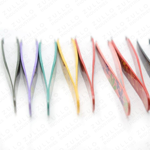 Floral Pattern Stainless Steel Slant Eyebrow Tweezers Set Custom OEM Private Label Professional Beauty <b>Tools</b> - Product Image 3