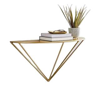 Minimalist Gold Wall <b>Shelf</b> Polygon Shape Metal <b>Storage</b> Rack for Living Room Single Tier Durable Design - Product Image 1