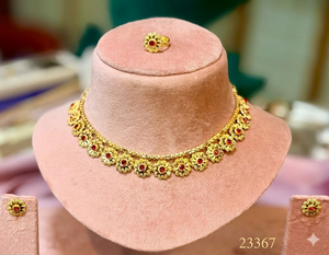 Juego de Joyería de Aleación de Zinc con Perlas y Flores Clásicas Vintage de Dubái, Chapado en Oro de 24K, con Zirconia, para Aniversario, Regalo de Moda - Product Image 1