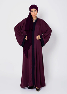 Nouvelle Abaya d'été élégante et décontractée pour femme, col rond, coupe ample, longue, manches longues, en polyester - Product Image 4