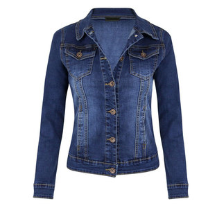 OEM Women's Washed Denim <b>Jacket</b> Regular Fit Button Up <b>Rhinestone</b> Print Casual Fall Coat Custom Wholesale OEM ODM - Product Image 1