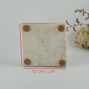 Juego de Posavasos de Travertino Natural, Posavasos de Piedra Hechos a Mano, Regalo de Inauguración de Casa, Decoración Elegante para el Hogar, Accesorios para Mesa de Centro - Product Image 4