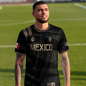 Maillot de football du Mexique pour homme, manches courtes, col rond, noir, sublimé, respirant, polyester, coupe athlétique, vêtements pour adultes - Product Image 2