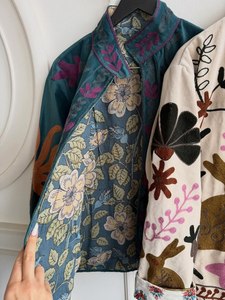 Bohemian Style Velvet Suzani <b>Jacket</b> with Colorful Artisan Embroidery and Luxe Finish - Product Image 4
