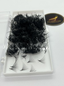 Extensions de cils de ventilateurs de Volume préfabriqués noirs naturels doux 20D 0.05mm matériel PBT léger usine de Base étroite Vietnam - Product Image 2