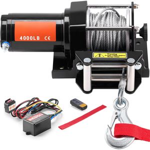 Verricello Elettrico da 4000 libbre con Cavo in Acciaio a 7 Fili da 3/16 x 39 piedi 12V DC e Rullo Guidacavo per ATV/UTV, Capacità di Carico 12000 libbre - Product Image 4