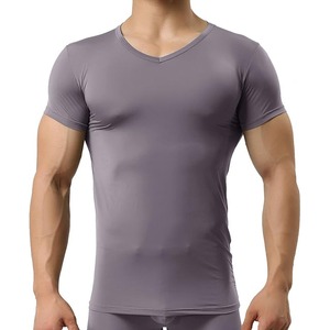 <b>Men</b> Polyester <b>Compression</b> T <b>Shirts</b> <b>for</b> Sale / <b>Men</b> Solid Color Short Sleeve <b>Compression</b> T <b>Shirt</b> - Product Image 2
