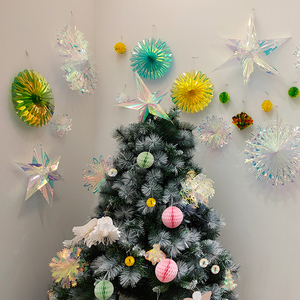 Juego de Adornos Navideños Iridiscentes con Diseño de Estrella de Seis Puntas para Decoración de Fiestas Navideñas CE-NS006+CE-NS007 - Product Image 4