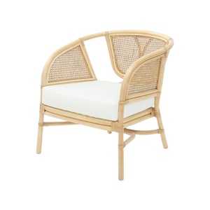 เก้าอี้รับประทานอาหารแบบโมเดิร์นทำจากหวายพร้อมเบาะและคุณภาพสูงสำหรับการใช้งานในร่มและกลางแจ้ง - Product Image 1