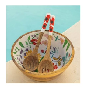 Bol rond en bois de manguier émaillé, idéal pour les noix, les bonbons, les apéritifs, les olives et la salsa, design élégant, bol à fruits en bois - Product Image 2