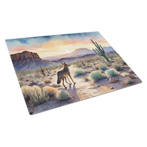 Planche à découper décorative en verre trempé de grande taille Desert Sunset Coyote Planche de service de cuisine Planche à découper Outils de cuisine - Product Image 1