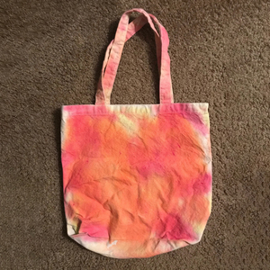 Tie Dye Canvas Tote <b>Bag</b> Front Pocket Heavy Duty Letter Pattern Shoulder Handle Large Reusable Beach Grocery Shopping - Product Image 6