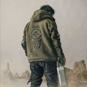 เสื้อแจ็คเก็ตเทคแวร์ผู้ชาย ผ้าฟลีซ สไตล์ยุทิลิตี้ แนวสตรีทแวร์ มีฮู้ด กันลม บุขนเชอร์ปา อุ่นสบาย สไตล์ลำลอง เหมาะสำหรับกิจกรรมกลางแจ้ง - Product Image 5