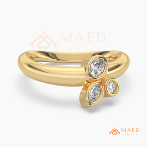 Modern <b>Open</b> <b>Ring</b> for Women Gold Tone Minimalist Wedding Anniversary Jewelry Daily Wear Gift USA - Product Image 5