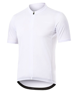 Jersey de Ciclismo Blanco de Manga Corta para Hombre, Cuello Alto con Cremallera, Transpirable, Ajustado, de Poliéster, Camiseta Deportiva de Verano de Secado Rápido, Superventas - Product Image 1