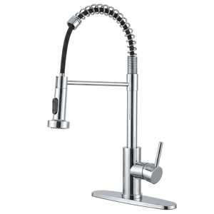 Rubinetto da cucina industriale stile rustico con doccetta estraibile, 1 maniglia, 1 o 3 fori, per lavanderia, camper, bar umido - Product Image 1