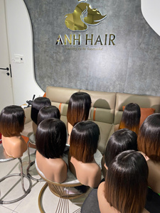 100% Vietnamese Human Hair Straight <b>Bob</b> <b>Wig</b> Natural Brown Short Hair <b>Wig</b> - Product Image 1