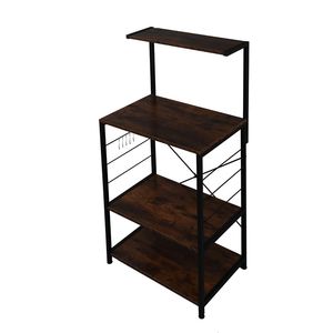 Scaffale da Cucina Vintage a 4 Ripiani in Legno con Supporti per Asciugamani - Product Image 6
