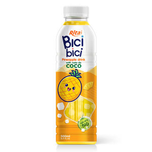 Boisson gazeuse Bici Bici saveur ananas avec nata de coco, bouteille de 500 ml, fabricant OEM ODM, boissons du Vietnam, saveur de purée de fruits - Product Image 1