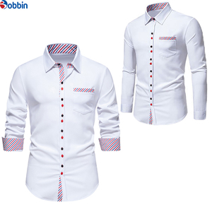 Camisa Casual de Verano para Hombre, Manga Larga, Cómoda y Transpirable, con Rayas Blancas, Estilo Clásico, Precio OEM - Product Image 2