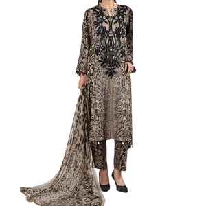 Factory Rate Women's Long Sleeve Fully Embroidered <b>3</b> Piece Punjabi Casual Dresses Salwar Suits With Duppata For Women Clothing - Product Image 1