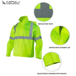 Trajes de Trabajo de Manga Larga de Alta Calidad en Color Verde Neón, Ropa de Trabajo Mecánica, Trajes de Seguridad Reflectantes de Alta Visibilidad - Product Image 3