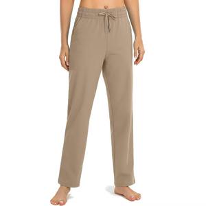 Pantalon de survêtement femme taille mi-haute, devant plat, tendance, en molleton écologique respirant à séchage rapide, pour usage décontracté en extérieur, tailles personnalisées - Product Image 1
