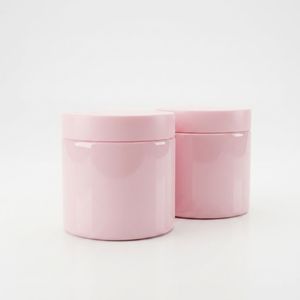 Round PET <b>Plastic</b> <b>Jar</b> 150ml 200ml Pink Wide Mouth Screw Cap Container for Face Cream Cosmetic Packaging Vietnam Manufacturer - Product Image 1
