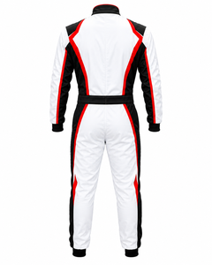 ชุดแข่งรถคาร์ทสีขาวแดงดำแบบเต็มตัว CIK/FIA ระบายอากาศได้ดี เหมาะสำหรับการฝึกซ้อมดริฟท์และแข่งรถ ผลิตจากโพลีเอสเตอร์ % - Product Image 4