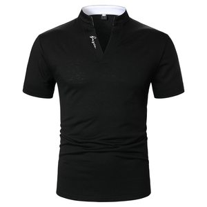 Polo de Manga Corta para Hombre, Negro, Tejido Sólido, Estilo Casual, Transpirable, con Logotipo Frontal, MOQ Bajo - Product Image 1