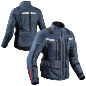 Unisex Blue <b>Motorcycle</b> Riding <b>Jacket</b> Full Sleeve Windproof Breathable Cordura Fabric All Seasons Winter Adventure Wear - Product Image 3