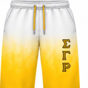 กางเกงจ็อกเกอร์ย้อมสีไทไดของ Sigma Gamma Rho สำหรับผู้หญิง สีขาวทอง ทรงโอเวอร์ไซส์ กางเกงวอร์มชมรมกรีก แบบสั่งทำพิเศษ แฟชั่นลำลอง สปอร์ต - Product Image 3
