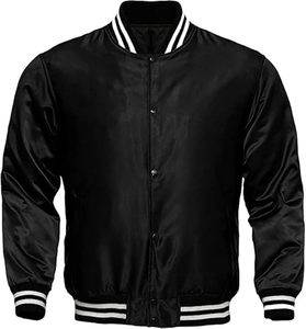 Custom Satin Baseball Bomber Jacket for Schools Universities Sports Clubs and Teams with Embroidery Logo OEM ODM - Product Image 6