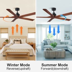 Ventilatore da soffitto nero a basso profilo da 60 pollici senza luce - Product Image 6